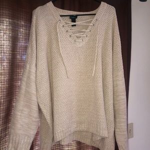 Cream cozy long sleeve oversized 4x sweater
